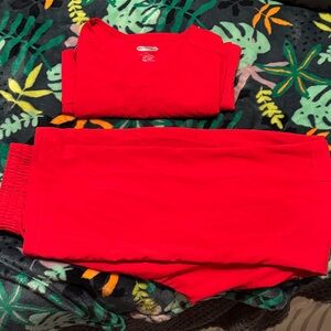 Scrubaid Bold Red Scrub Top and Bottoms